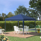  Faltpavillon Pavillon 3 x 3 m Gartenpavillon faltbar Partyzelt h?henverstellbar Gartenzelt mit Transporttasche UV-Schutz Stahl Oxford Blau