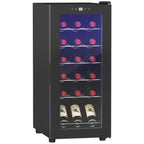 Weinkühlschrank, leise, 5-18°C, Touchscreen, Beleuchtung, 34,5x45x78cm, Schwarz