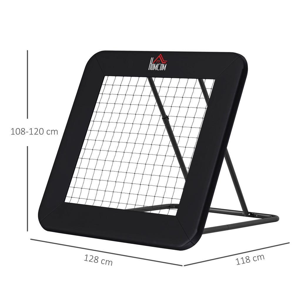 Football Training Net Target Goal, with Adjustable Angles - Black