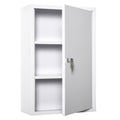  Medizinschrank Arzneischrank zur Medikamenten-Aufbewahrung, Abschließbar Medikamentenschrank Metall mit 3 Fächern Erste-Hilfe-Schrank, 40 x 18 x 60 cm, Weiß