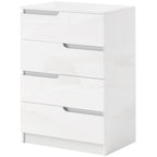 Moderne Kommode, Kleiderschrank, 4 Schubladen, Holz, Kippschutz, Fu?polster, Wei?