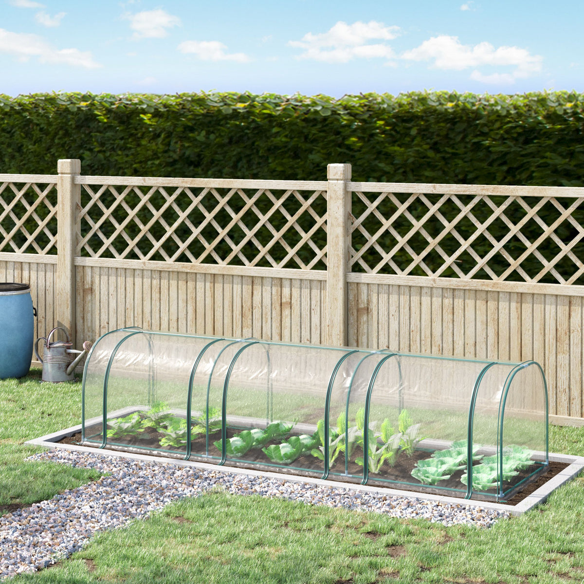 350 x 100 cm Low Tunnel Greenhouse - Clear