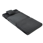 2-in-1 Boneless Cloud Bodenstuhl, klappbares Schlafsessel mit Cord-Optik & Lendenkissen, Dunkelgrau