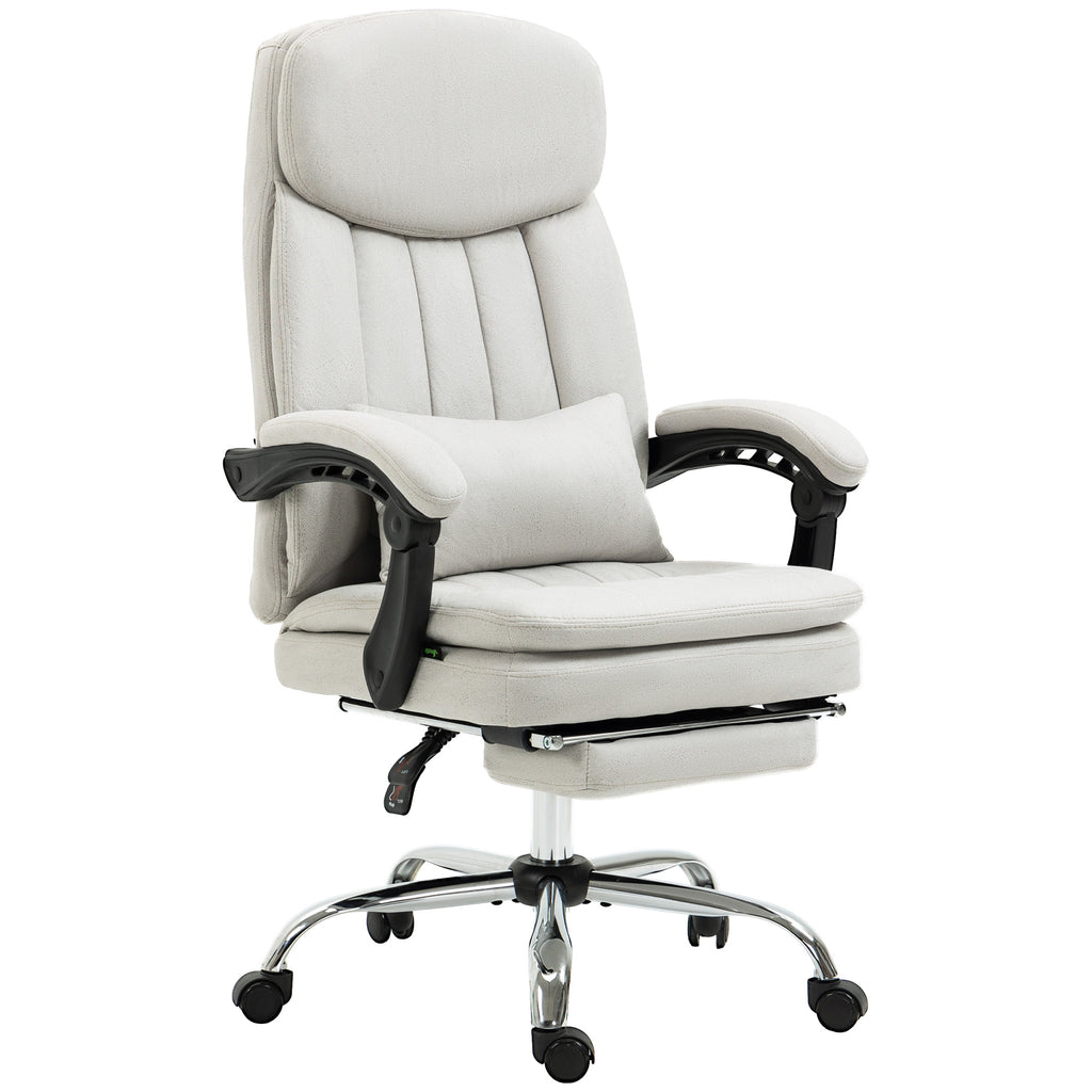 B¨¹rostuhl mit Massage- und Heizfunktion, ergonomisch, 66x67x110-118cm, Cremewei?