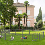 16 Panels Heavy Duty Puppy Playpen, for Small Dogs, Indoor and Outdoor Use - Grey