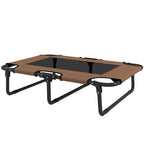 Erh?htes Hundebett klappbar Haustierbett, Outdoor Hundeliege mit Netzdesign Kaffee Oxford 75 x 51 x 18 cm