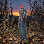 Animierter Halloween-Zombie in Lebensgröße,170 cm, mit Sound- und Berührungsaktivierung, gruselige Deko