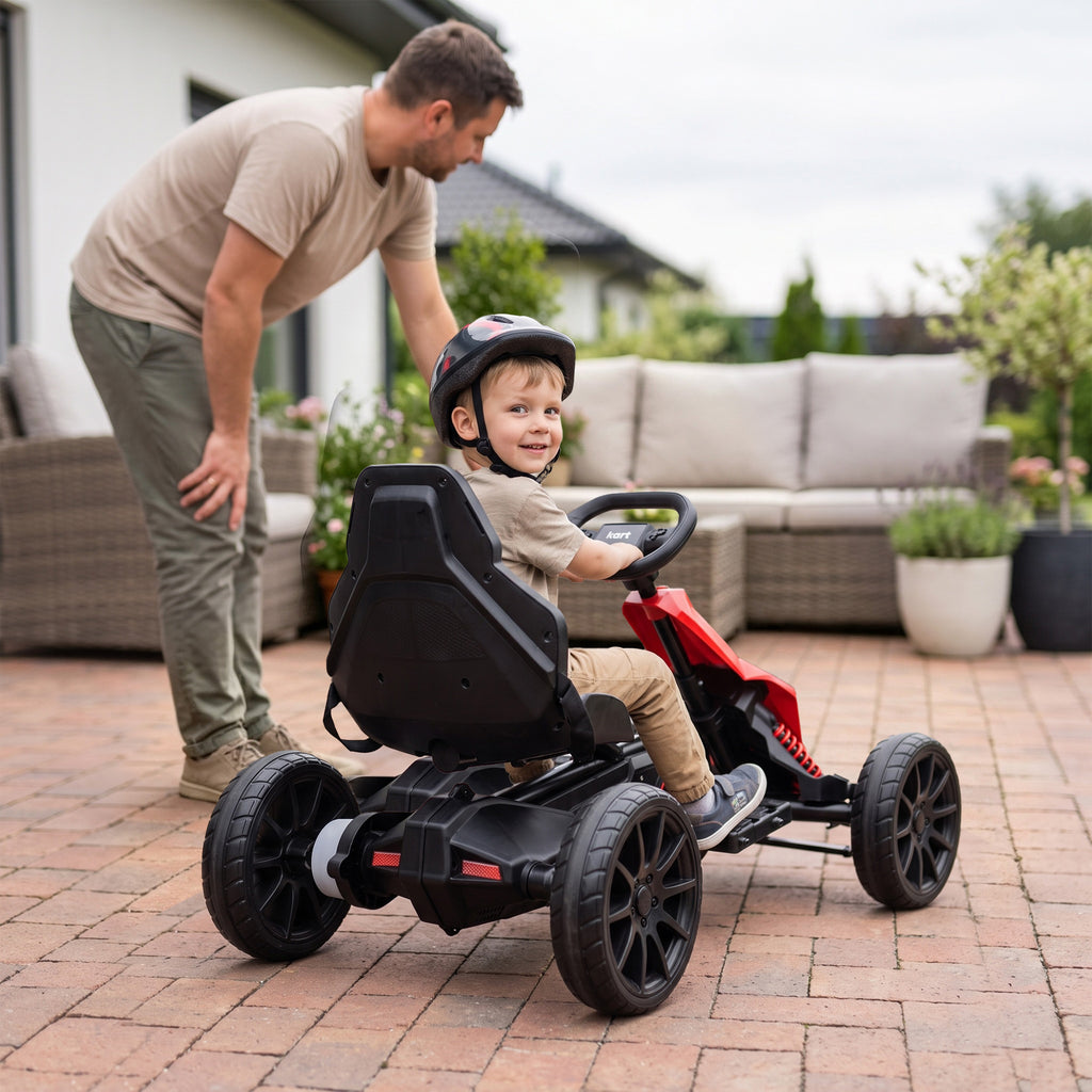 Kinder Elektro Gokart 12 V 3-5km/h Go Kart für 3-8 Jahre, Rot