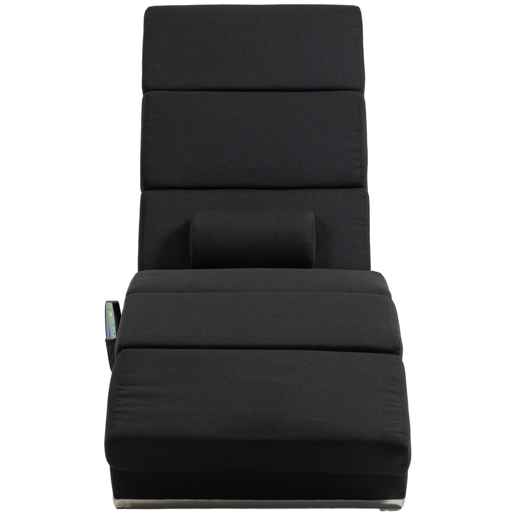 Massagesessel, Relaxsessel, Liegesessel mit 8 Vibrationspunkten, 5 Modi, 56 x 168 x 84 cm, Schwarz