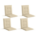 4er Set Sitzkissen 108 x 50 x 5 cm Stuhlkissen mit Bändern, Outdoor Indoor Sitzauflage Beige