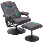 Massagesessel Relaxsessel, inkl. Fu?hocker, 10 Vibrationspunkte, 1 Fernbedienung; 77 cm x 84 cm x 95 cm, Braun