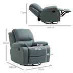 Relaxsessel mit Neigungsverstellung bis 135¡ã 360 Grad drehbar 93 cm x 100 cm x 98 cm Stahlgestell Gr¨¹n