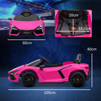 Elektroauto f¨¹r Kinder von 3-5 Jahren, sanfter Antrieb, fernsteuerbar, mit Hupe, Kunststoff und Metall, Rosa