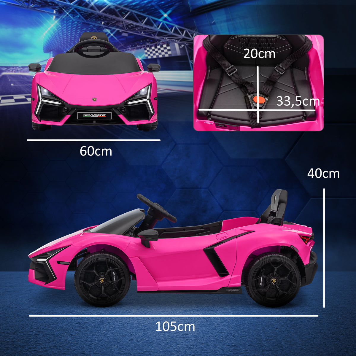 Elektroauto f¨¹r Kinder von 3-5 Jahren, sanfter Antrieb, fernsteuerbar, mit Hupe, Kunststoff und Metall, Rosa