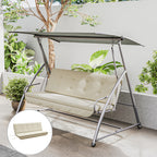 Auflagen-Set für Hollywoodschaukel 170 cm Stuhlkissen Schaukelauflage Sitzkissen Gartenschaukel Gartenpolster Rückenkissen Seitenkissen Beige