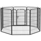 8 Panels Heavy Duty Puppy Playpen, for Large, Medium Dogs, Indoor and Outdoor Use - Black