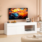 TV Schrank mit 2 Türen Soft-Close-Funktion Weiß 140 x 40 x 48 cm