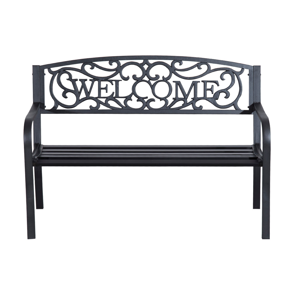126Lx60Wx85H cm Steel Bench-Black