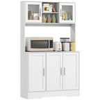 K¨¹chenschrank, Skandinavisches Design, 4 Schr?nke, verstellbare Regale, Glast¨¹ren, offene Fl?che, Spanplatte, MDF, Wei?