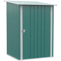 3.3 x 3.4ft Lean To Steel Garden Shed, with Locking Door - Green
