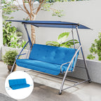 Auflagen-Set für Hollywoodschaukel 170 cm Stuhlkissen Schaukelauflage Sitzkissen Gartenschaukel Gartenpolster Rückenkissen Seitenkissen Blau