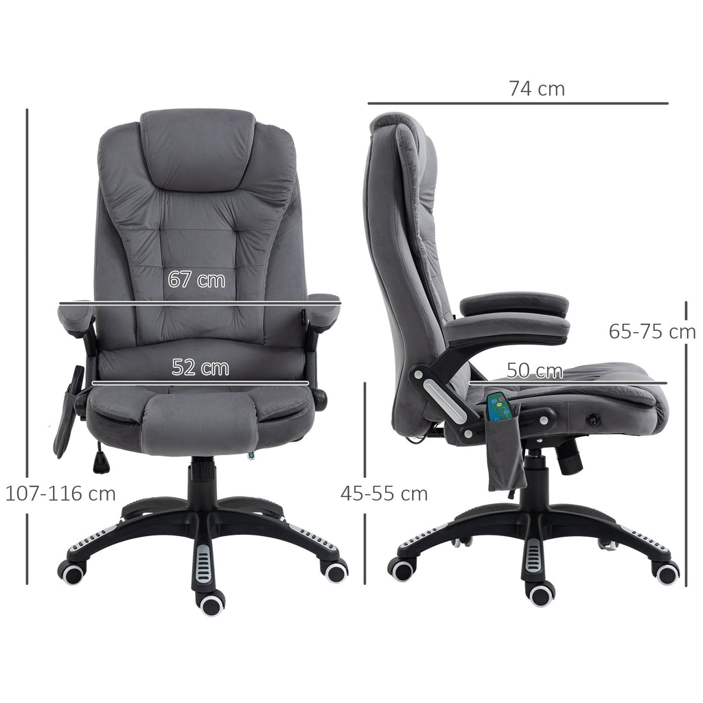 B¨¹rostuhl mit Massage- & W?rmefunktion, ergonomisch, h?henverstellbar, Dunkelgrau