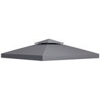 3(m) Gazebo Top Cover Double Tier Canopy Replacement Pavilion Roof Deep Grey