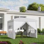 3x3(m) Pop-Up Gazebo, with Curtain Walls and Windows, White