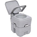 Campingtoilette, 20 L Mobil-WC, Camping-WC mit Spül- und Abwassertank, 35,5 x 41 x 42,5 cm, Kunststoff, Grau