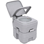 Campingtoilette, 20 L Mobil-WC, Camping-WC mit Spül- und Abwassertank, 35,5 x 41 x 42,5 cm, Kunststoff, Grau