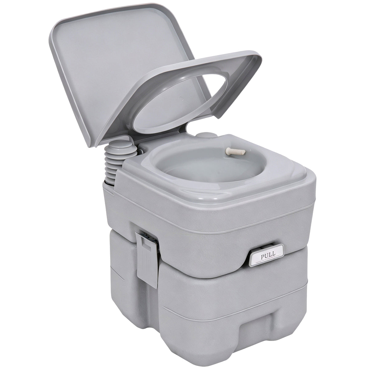 Campingtoilette, 20 L Mobil-WC, Camping-WC mit Spül- und Abwassertank, 35,5 x 41 x 42,5 cm, Kunststoff, Grau