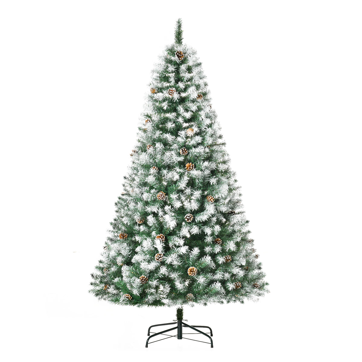6FT Artificial Christmas Tree with Pine Cones, Holiday Home Xmas Decoration Automatic Open, Green