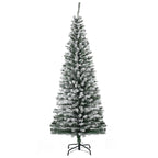 Künstlicher Weihnachtsbaum 180 cm Bleistift Kiefernbaum mit Schnee, 492 Spitzen für drinnen