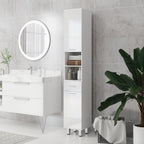 Badezimmerschrank, Badkommode, mit Regalen und Schublade, verstellbar, Wei?