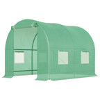 245 x 200cm Polytunnel Greenhouse - Green