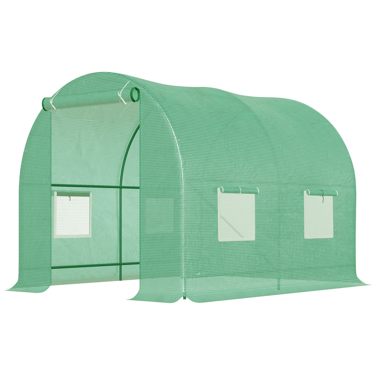 245 x 200cm Polytunnel Greenhouse - Green