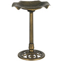 71cm Bird Bath for Garden, Standing Pedestal Birdbath with Lotus Leaf Basin, Vintage Decorative Bird Bath Bowl for Outdoor, Bronze Tone