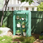 40 x 100cm Three Shelf Steel Frame Greenhouse - Green