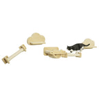 Katzentreppe, 5-teiliges Set, 2 Kratzstämme, 2 Plattformen mit Plüschbezug, Hängematte, beige