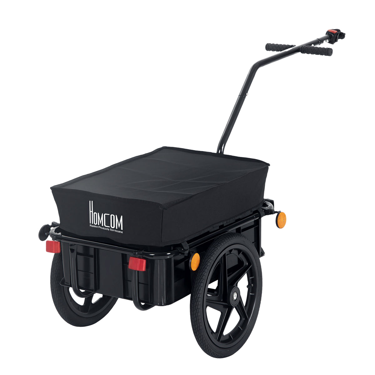 Cargo Trailer Bike Stroller Garden Trolley W/Carrier Utility Luggage & Wheels Black