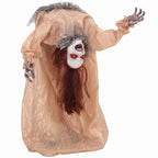 Animated Halloween Ghost, Halloween Animatronics with Creepy Screams, Glowing Eyes, Sound/Touch Activated