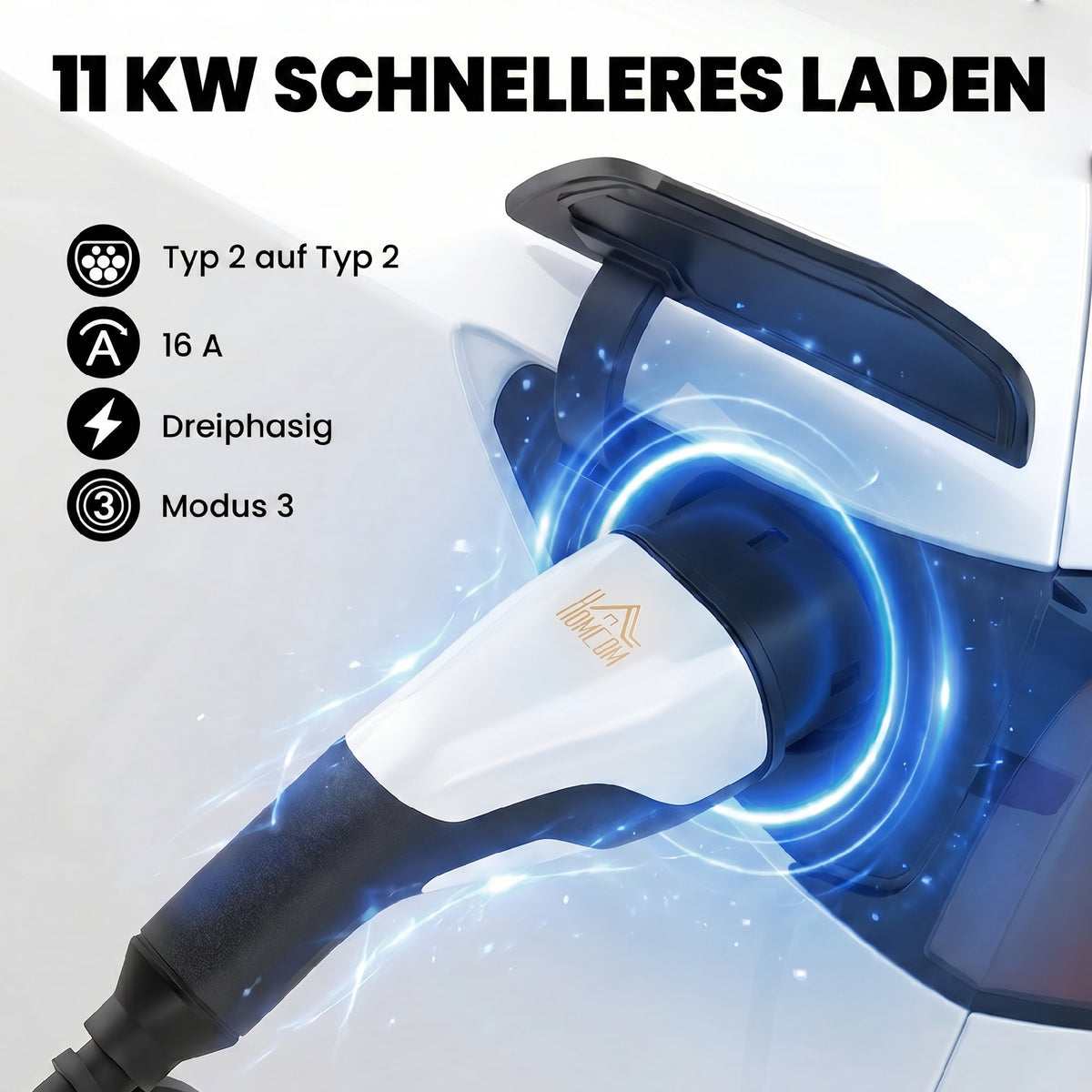 Typ 2 EV Ladekabel 11 kW 16 A Mode 3, für Wallbox IP65 Ladestation