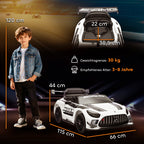 Mercedes-Elektroauto, Aufsitzauto f¨¹r Kinder, 12V Batterie, LED-Lichter, Musikfunktion, Hupe, 3-8 Jahre, Wei?