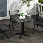 Terrassentisch, für 4 Personen, Holzoptik, Aluminiumrahmen, 70 x 70 x 76 cm, Grau