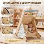 Baby Lauflernwagen Holz Gehhilfe mit Rädern ab 18 Monaten