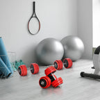 30KGS 2-In-1 Dumbbell & Barbell Adjustable Set Strength Muscle Exercise Fitness Plate Bar Clamp Rod Home Gym Sports Area