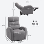 Verstellbarer Relaxsessel mit Fu?st¨¹tze, Moderner Polstersessel, Dunkelgrau