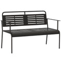 -Sitzer Gartenbank, wetterfest Sitzbank, wasserabweisend Gartenmöbel mit Rücken- & Armlehnen 121 x 64 x 84cm, Schwarz