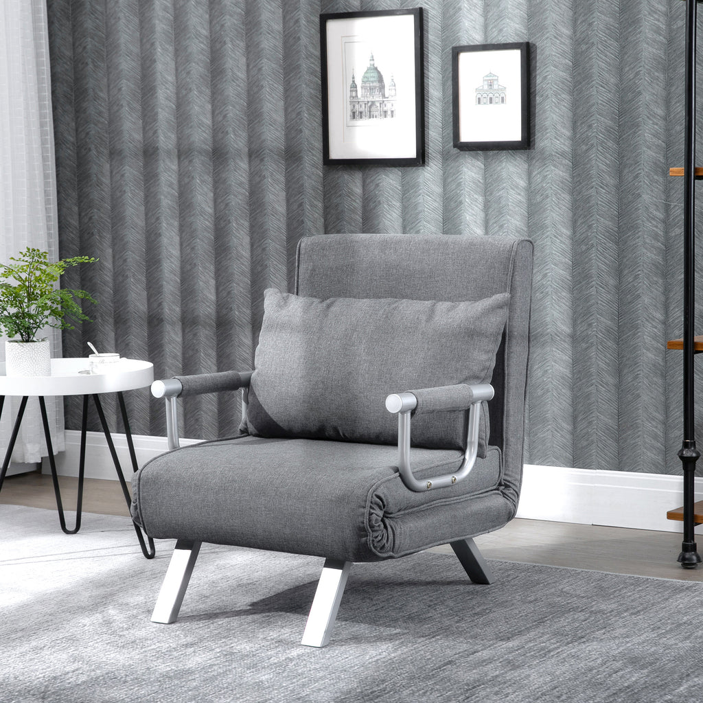 Relaxsessel Liegesessel Sessel, Liegefunktion, G?stebett, 65 cm x 69 cm x 80 cm, Grau