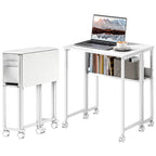 63 cm Drop Leaf Writing Work Desk - White